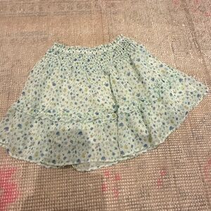 Zara Floral Mini Skirt in Blue and Green